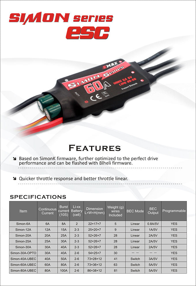 EMAX Simon Series 60A UBEC For Multirotor source content 1