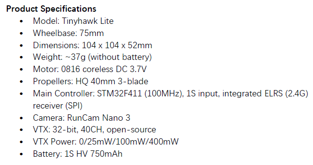 Tinyhawk Lite - BNF Bind-N-Fly - ELRS 2.4GHz source content 3