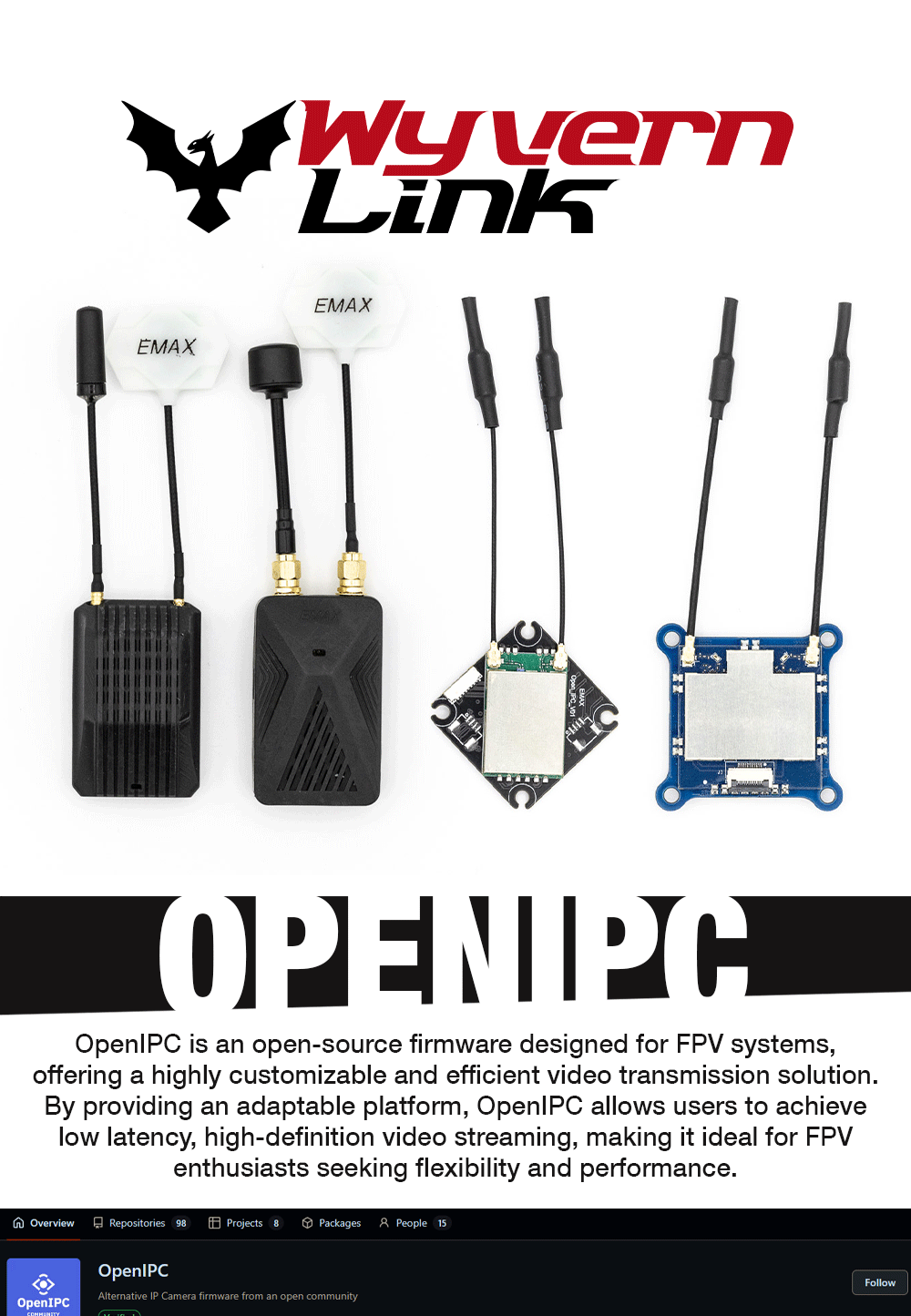 Wyvern Link (Alpha) OpenIPC - 800mW Video Transmitter VTX source content 1