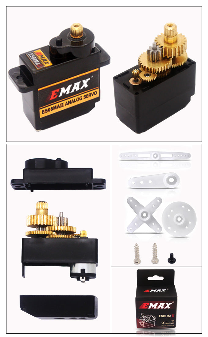 EMAX ES08MA II 12g Mini Metal Gear Analog Servo for RC Model&Robot PWM servo official specification page 2